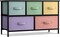 Sorbus Dresser with 5 Drawers - Storage Chest Organizer Unit with Steel Frame, Wood Top, Easy Pull Fabric Bins - Long Wide TV Stand for Bedroom Furniture, Hallway, Closet & Office Organization